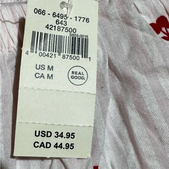 Aerie Pink Cherry Print Sleep Shorts Medium NWT - Picture 5 of 8